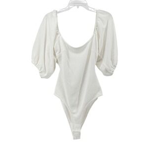 Saints + Secrets White Open Back Bodysuit Festival Coquette Cottagecore Medium
